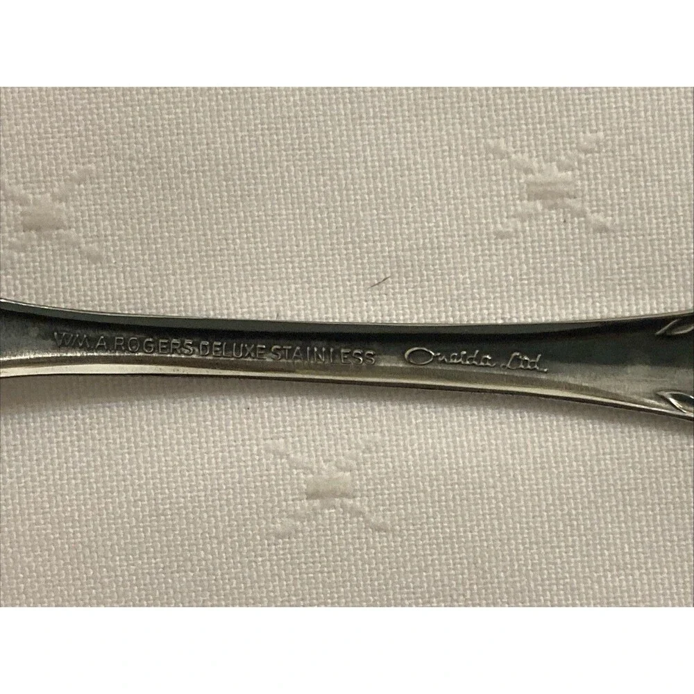 Oneida Wm. A. Rogers Mansfield Stainless Steel Flatware 4 Oval Soup Spoons